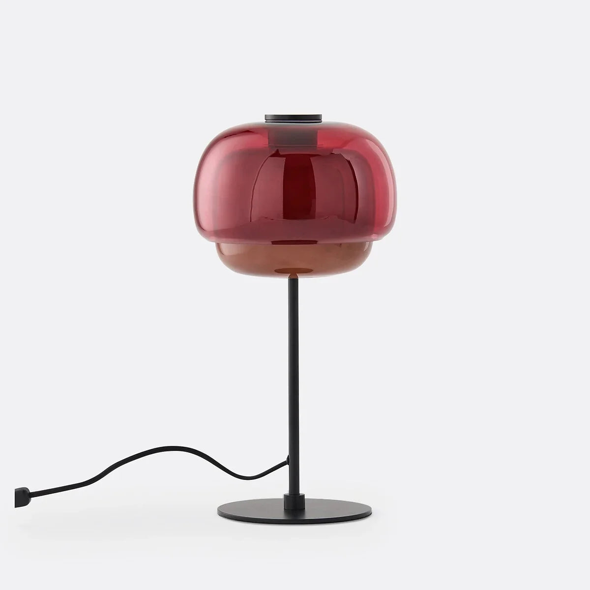 Fourth colourway of the domed glass table lamp with round base
