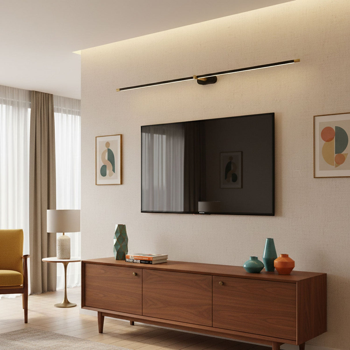Cordless rechargeable linear LED wall sconce alternative angle view 19