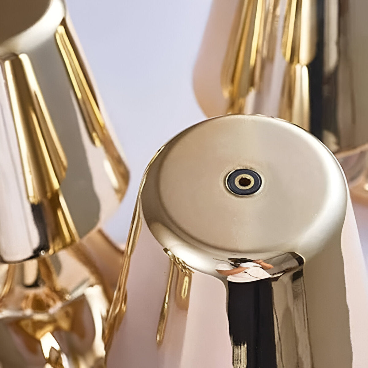 Close view of the lamp base showing the charging port underneath