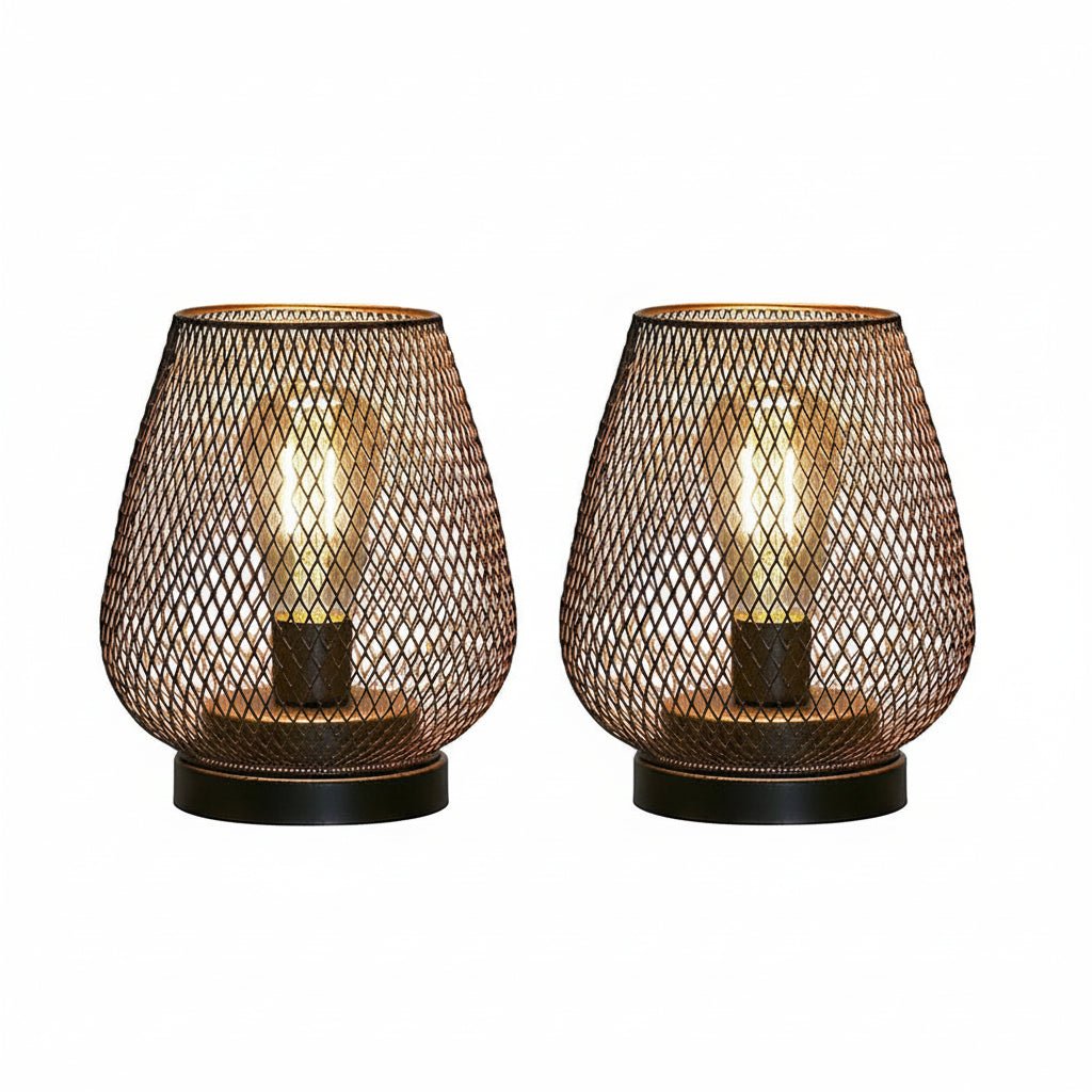 Cordless Table Lamp - Portable Battery Powered Metal Lamp for Living Room - Metal Table Lamp - Hurbane Home