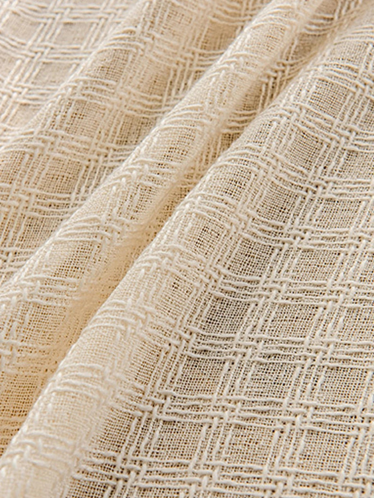 Cotton Curtain Panels – Japanese Linen Beige Sheer Blackout Panel - Hurbane Home