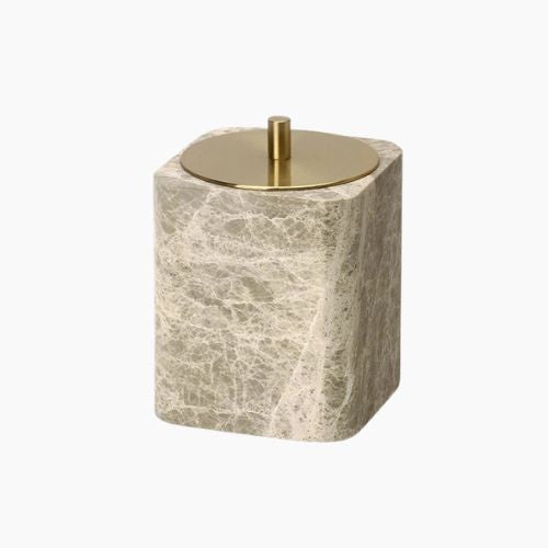 Emperador Light Marble Bathroom Accessories Set - Natural Vanity Tray and Soap Dish