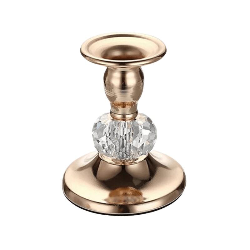 Crystal Candlestick Holder - Elegant Metal Design for Stylish Home Décor - metal candle holder - Hurbane Home