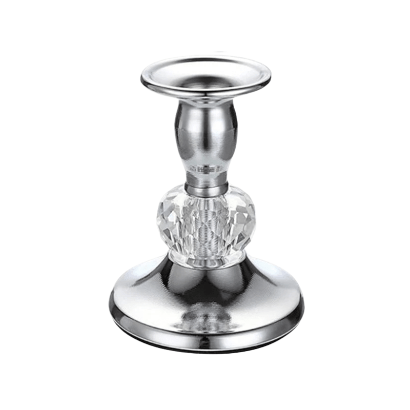 Crystal Candlestick Holder - Elegant Metal Design for Stylish Home Décor - metal candle holder - Hurbane Home