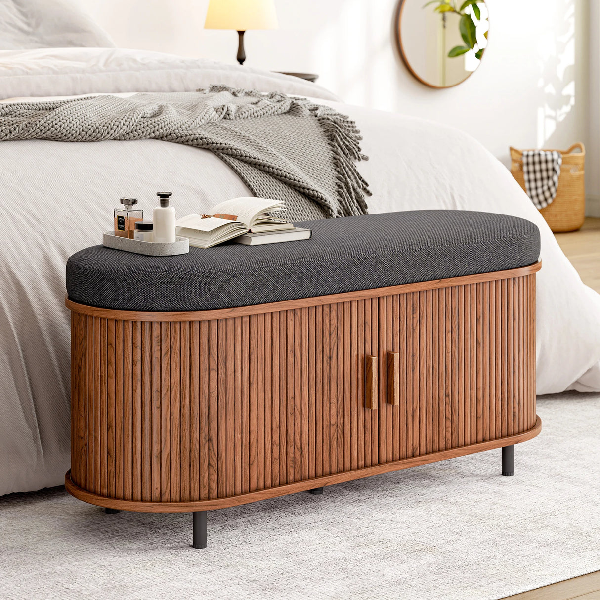 cushioned storage bench