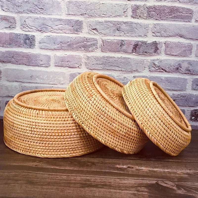 Decorative Storage Baskets - Chic Rattan Woven Organizers for Home Decor - Wooven Storage Baskets - Hurbane Home