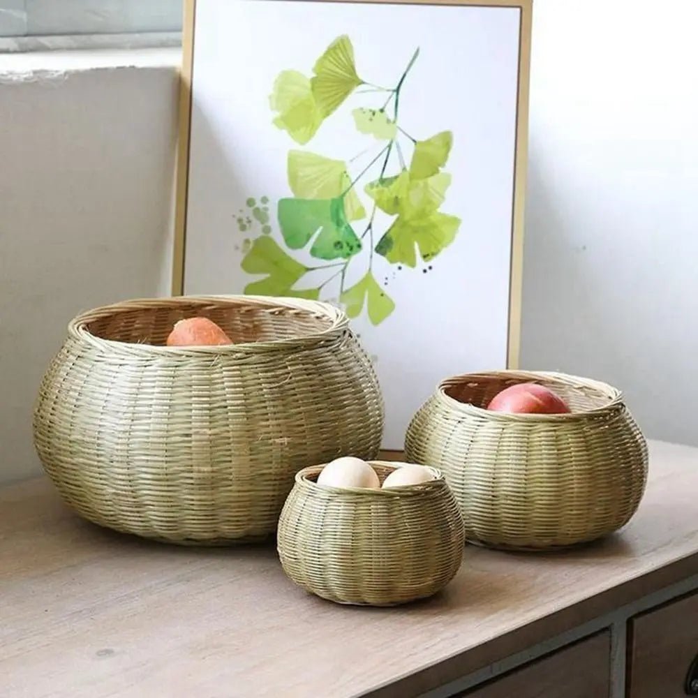 Decorative Storage Baskets - Large Woven Baskets with Lids for Organizing - Wooven Storage Baskets - Hurbane Home