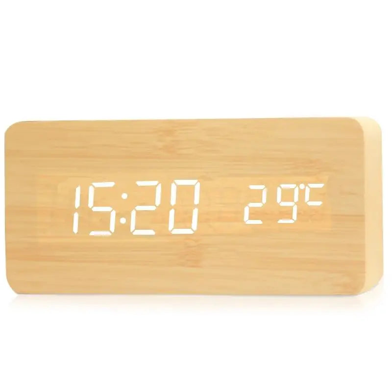 Digital display alarm clock with USB and battery power