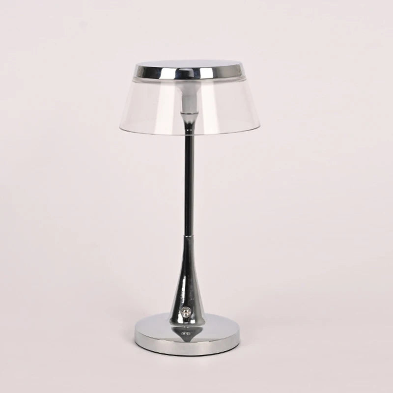 Dimmable led table lamp styled on a nightstand