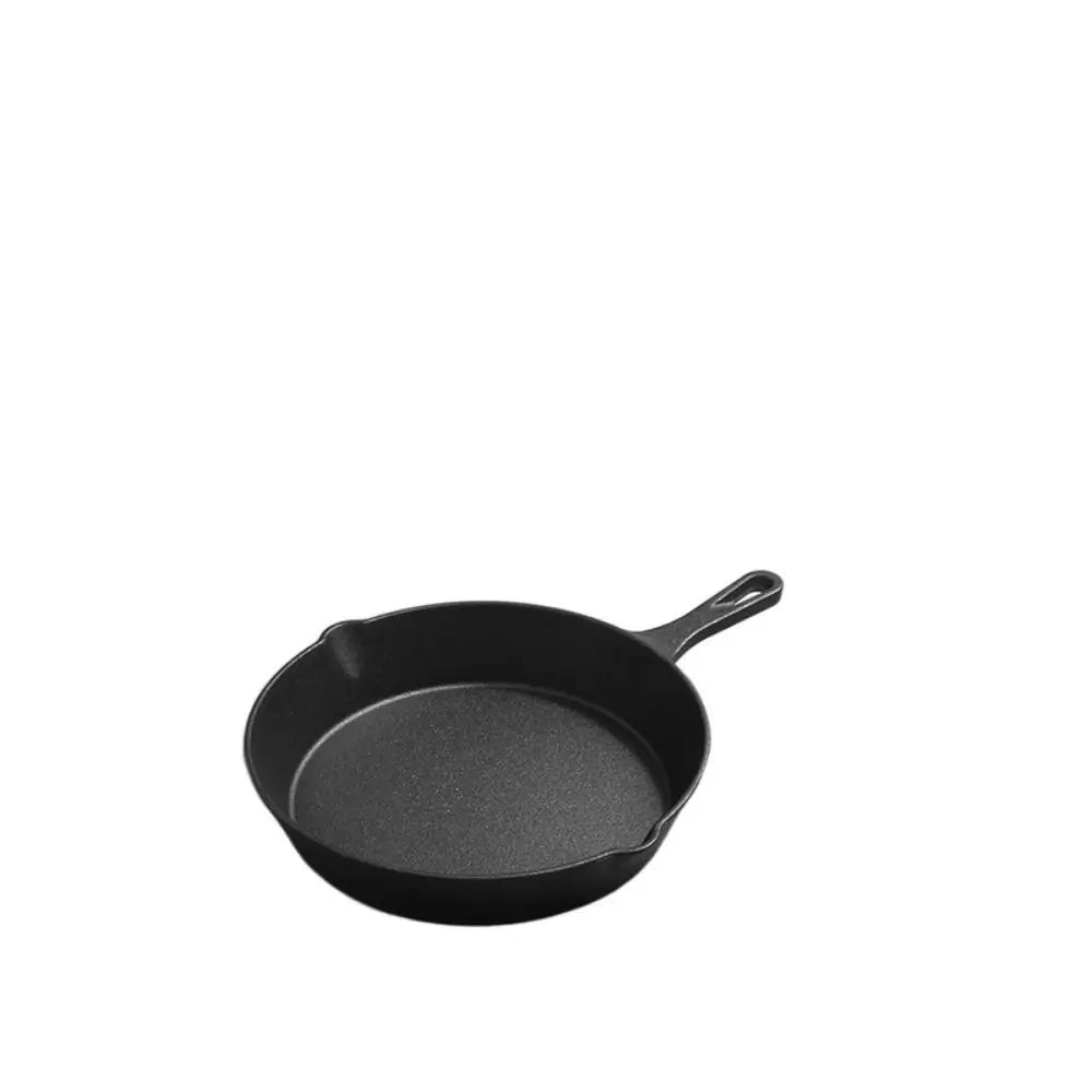 Durable cast iron cookware pan displayed with teardrop handle