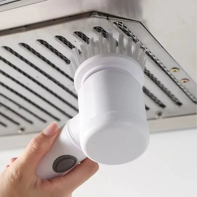 Electric Rechargeable Cleaning Brush Wireless Pot Scrubber White - Hurbane Home