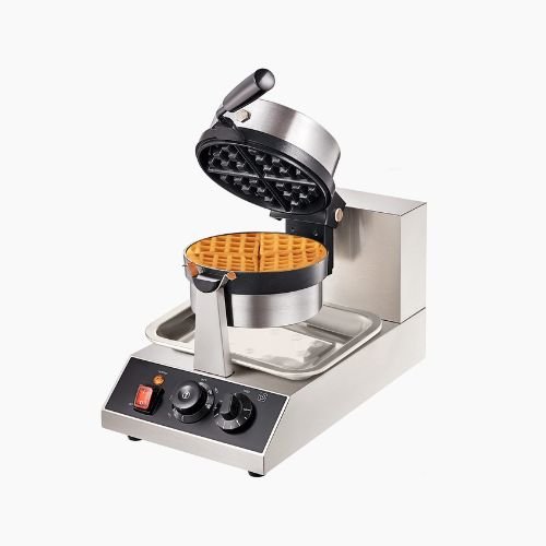 Electric Round Waffle Maker with Adjustable Temperature Control - Hurbane Home