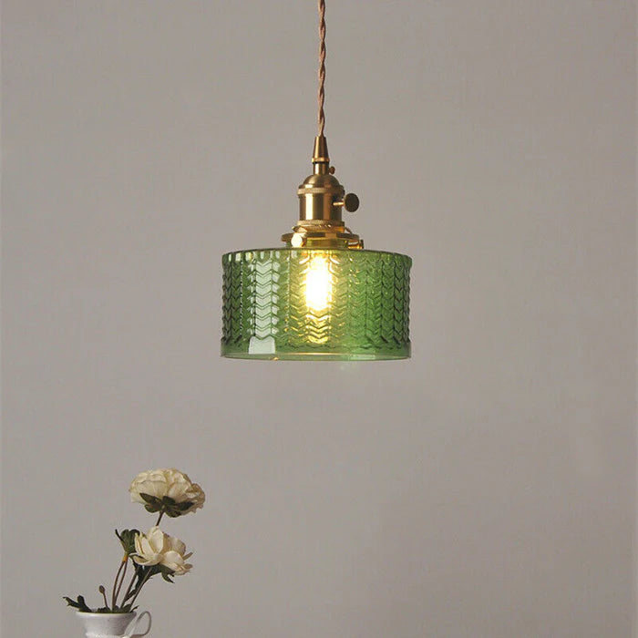 Lampsmodern-UK Vintage Cylinder Glass Pendant Light Adjustable 59 in Drop