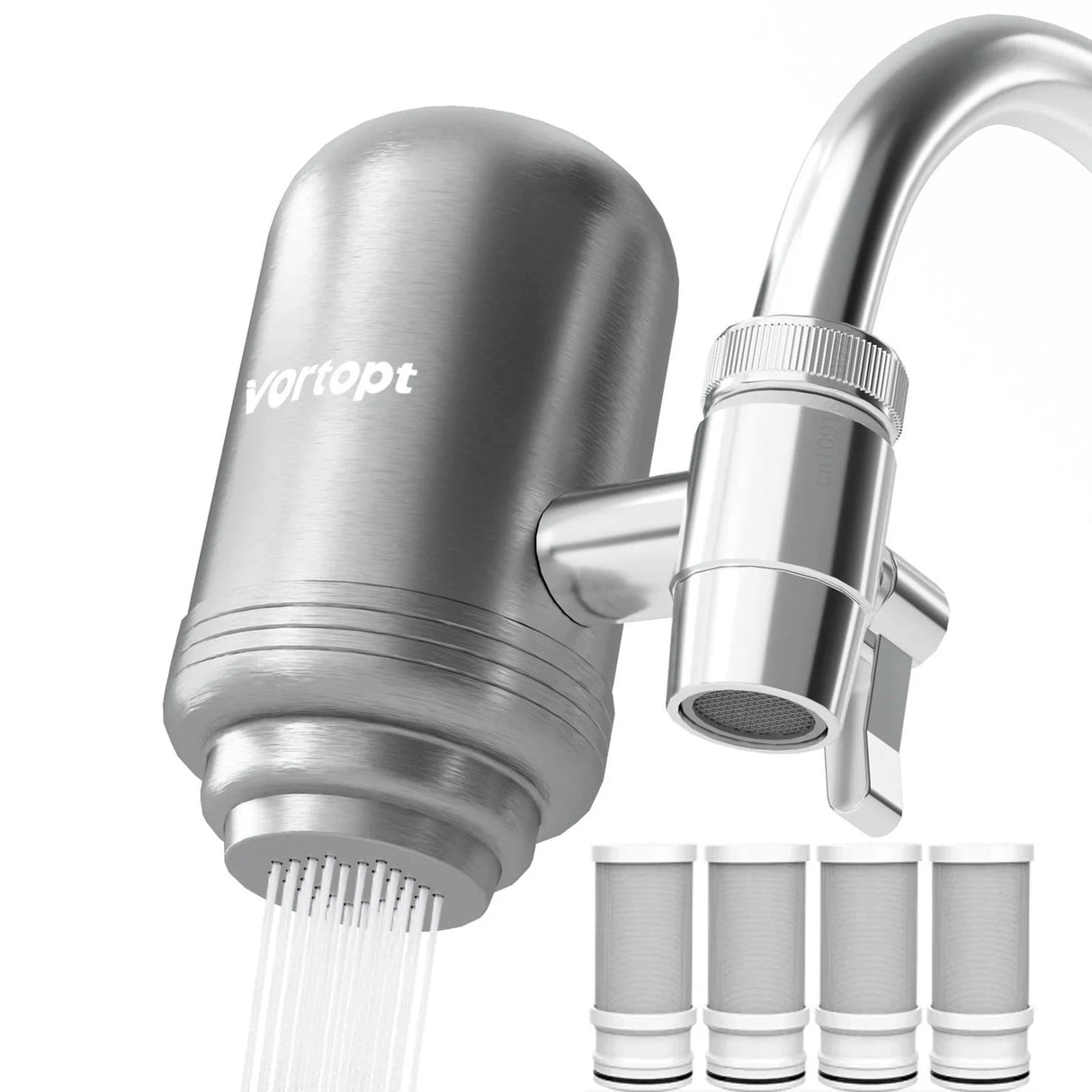 Faucet Water Filter – Stainless Steel Activated Carbon Kitchen Purifier - Hurbane Home