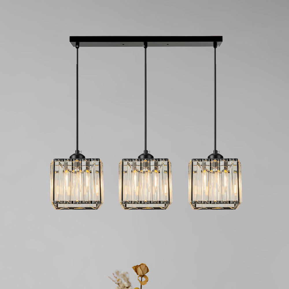 Lampsmodern-UK Multi-Head Glass Pendant Light Black for Kitchen