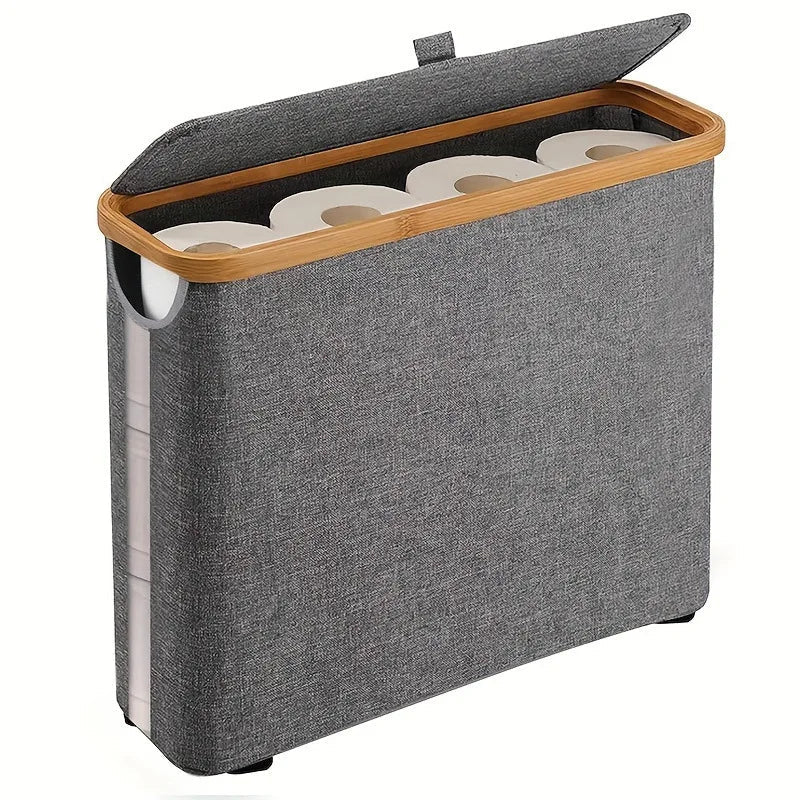 Folding Storage Basket - Collapsible Fabric for Toilet Paper Organization - Toilet Paper Basket - Hurbane Home
