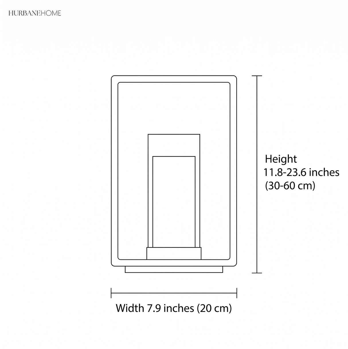 Square frame outdoor lawn bollard light dimensions diagram