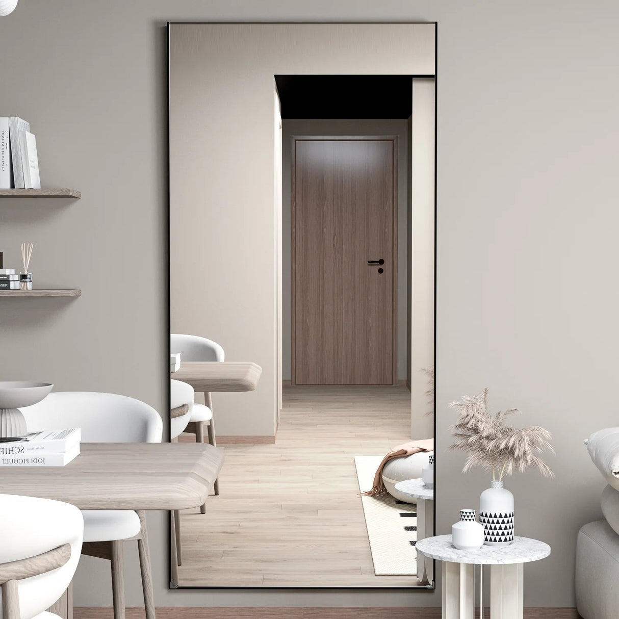 Full Length Floor Mirror – CASSILANDO Black Metal Standing Design - Hurbane Home