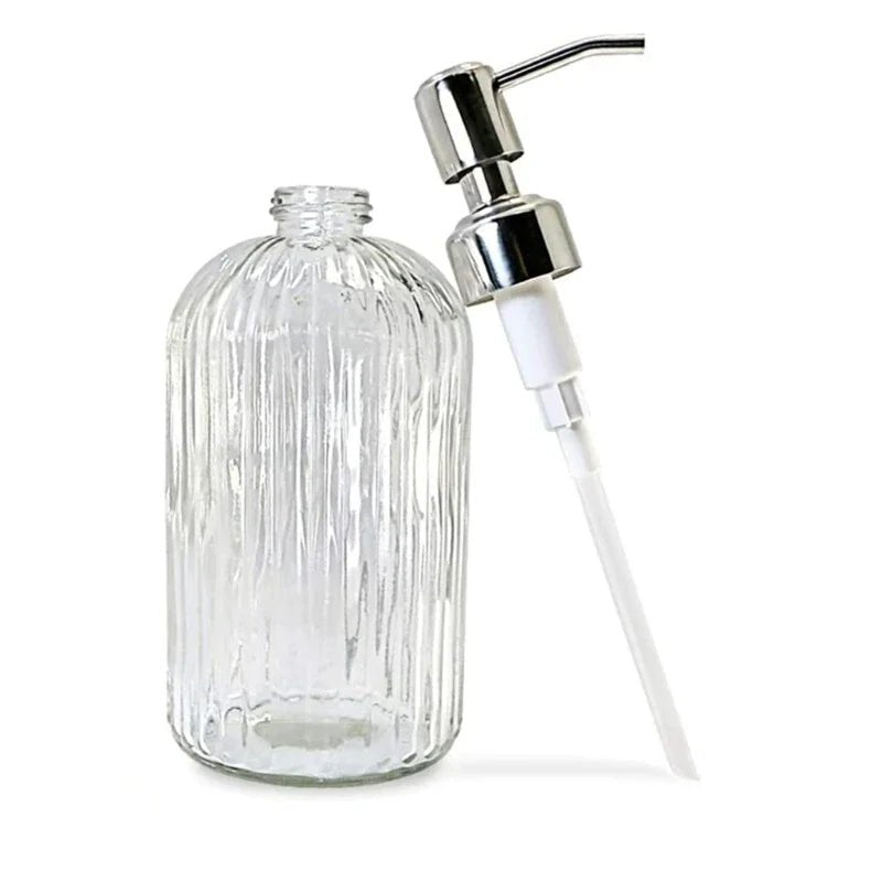 Glass Refillable Soap Dispenser - Elegant Foam Pump for Efficient Hand Hygiene - glass soap dispenser - Hurbane Home