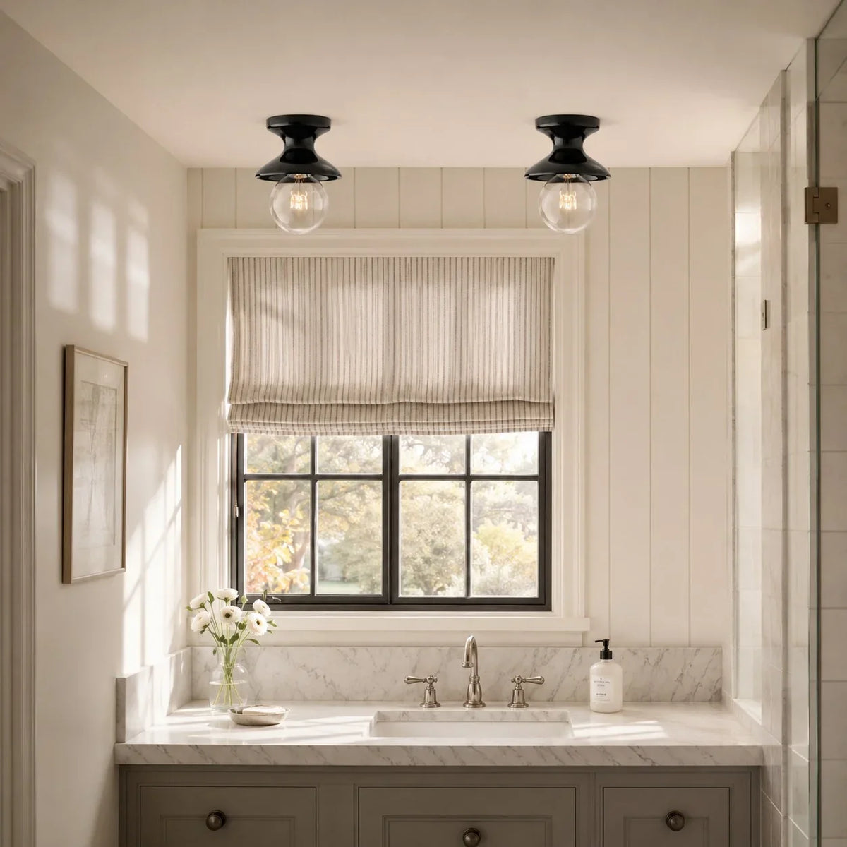 Glazed ceramic flush mount ceiling light additional product view 12
