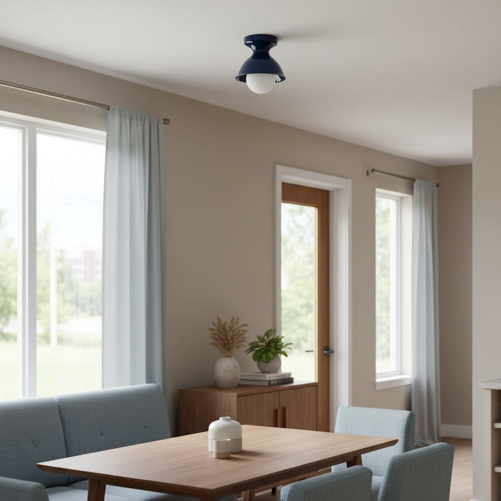 Glazed ceramic flush mount ceiling light further product image 64