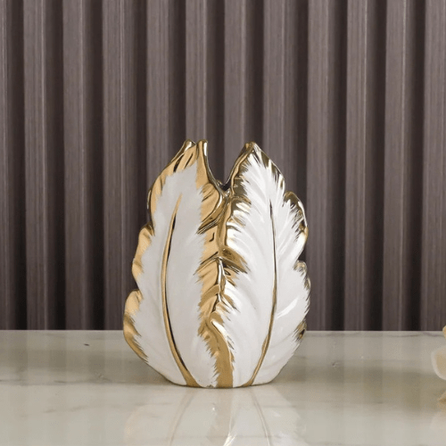 Gold Ceramic Vase β Nordic Luxury Painted Decor for Living Room - Hurbane Home