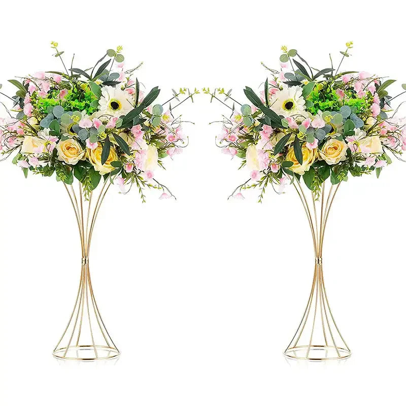 Elegant gold flower vase wedding centerpiece stand