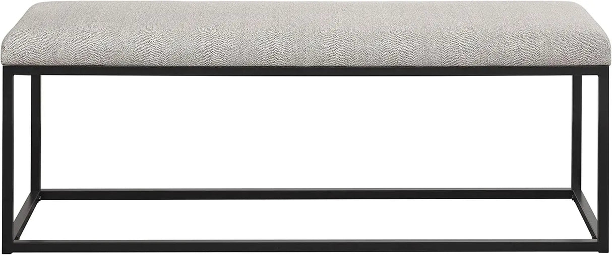 Grey Upholstered Bedroom Bench - Modern Ottoman for Stylish Hallways - upholstered bedroom bench - Hurbane Home