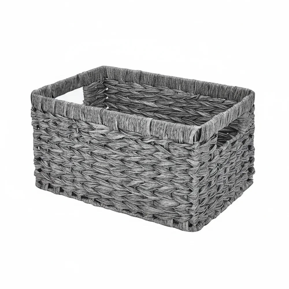 Hand Woven Wicker Baskets - Small Storage Solutions with Wooden Handles - wicker storage baskets - Hurbane Home