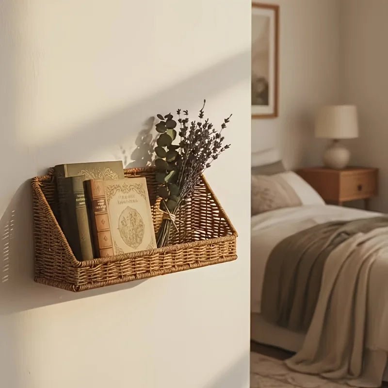 Hanging Basket with Hooks - Space - Saving Woven Storage Solution for Home - Wooven Storage Baskets - Hurbane Home