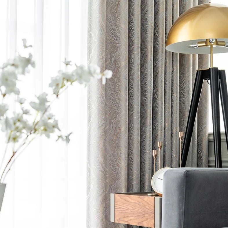 Jacquard Blackout Curtains – Thick Textured Grommet Panels for Modern Interiors - Hurbane Home