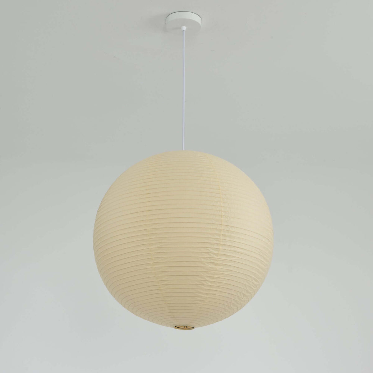 Paper lantern globe pendant, ceiling mounted with a metal armature, view 29
