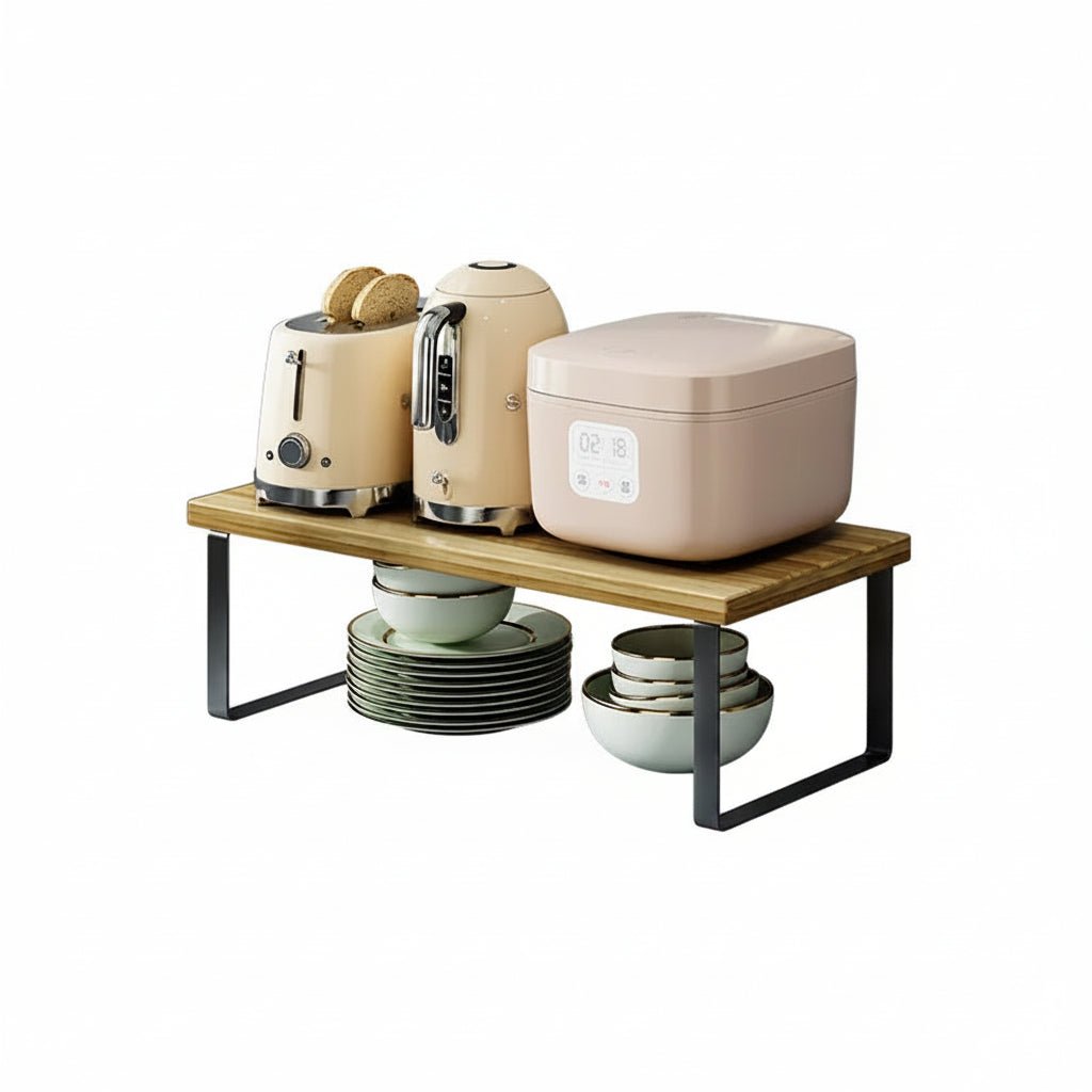 Kitchen Counter Organizer Rack - Space - Saving Spice & Storage Solution - Kitchen Countertop Organizer - Hurbane Home