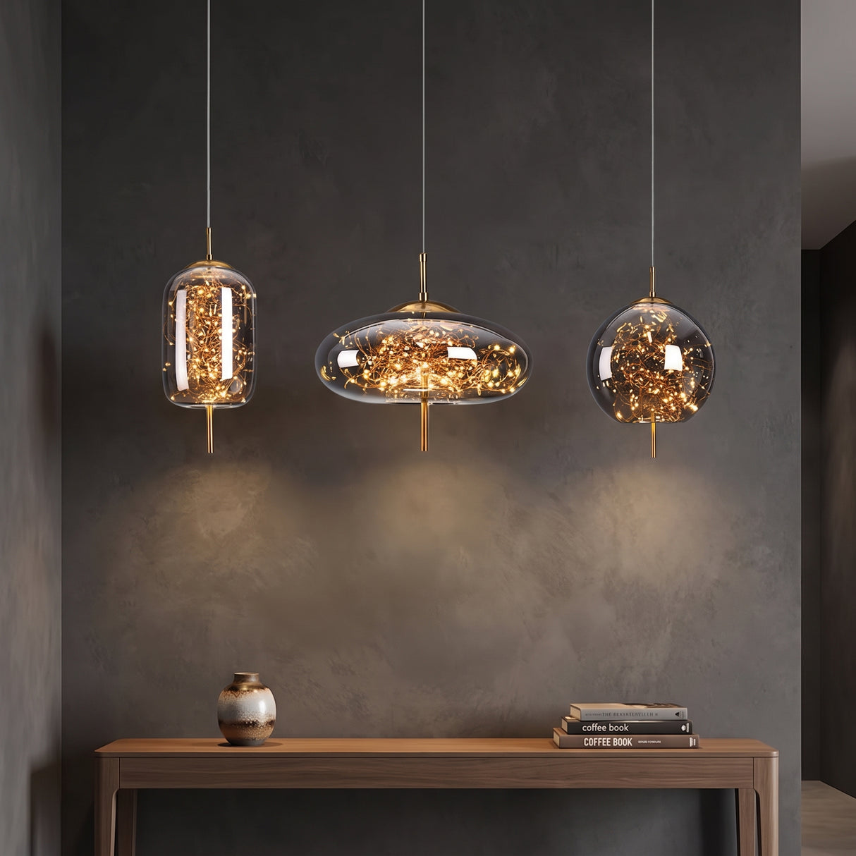 Nordic Luxury LED Glass Pendant Light - dining kitchen setting