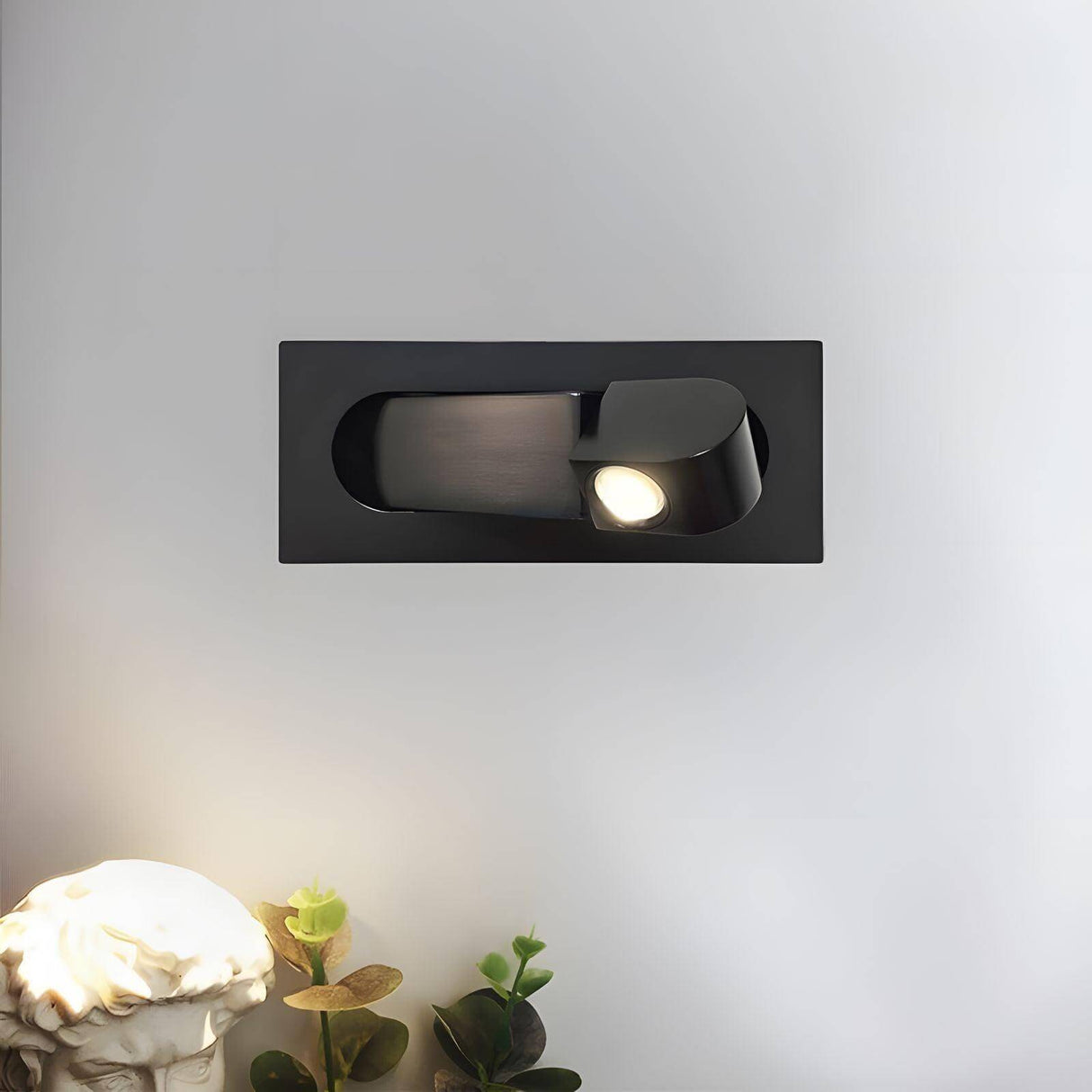 Chrome wall mounted reading light for a bedroom or study, view 5