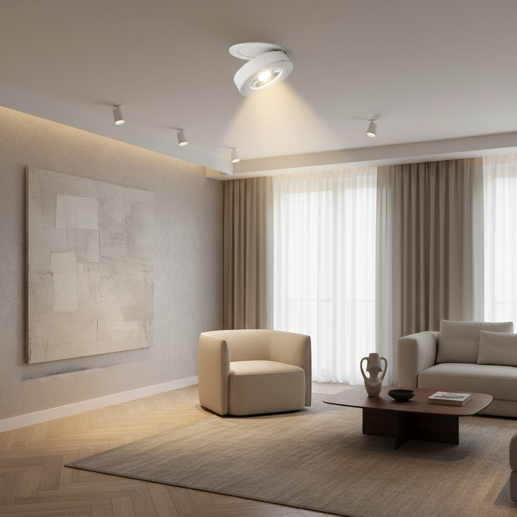 LED Recessed Spotlight Adjustable Aluminum Tilting Ceiling Downlight