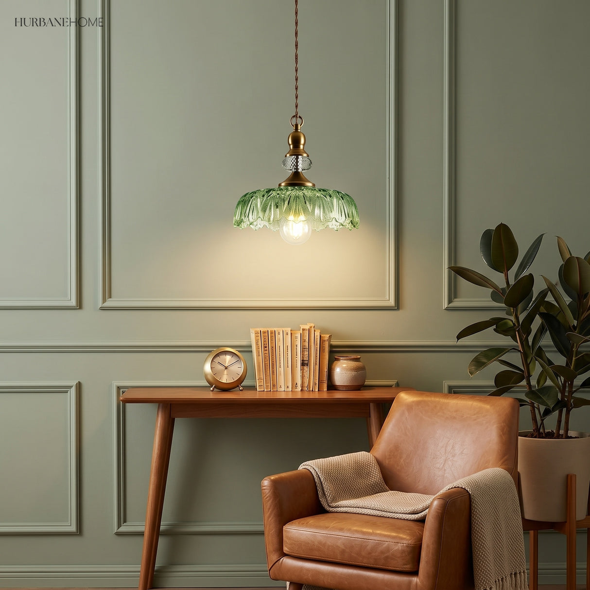 retro glass flower pendant light