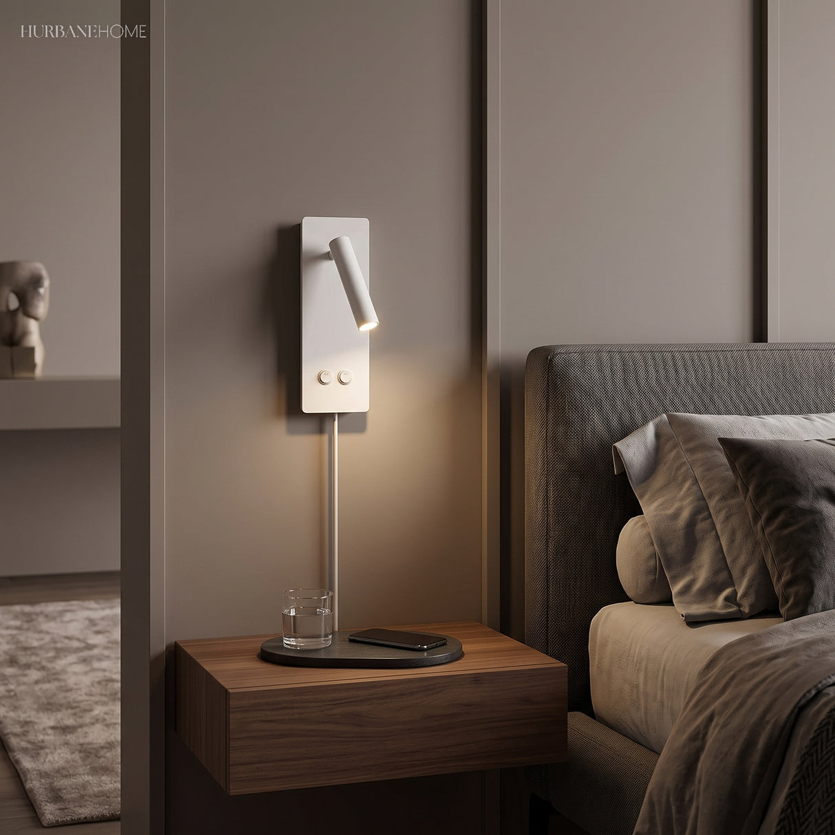 LED bedside reading wall light surface-mount sconce
