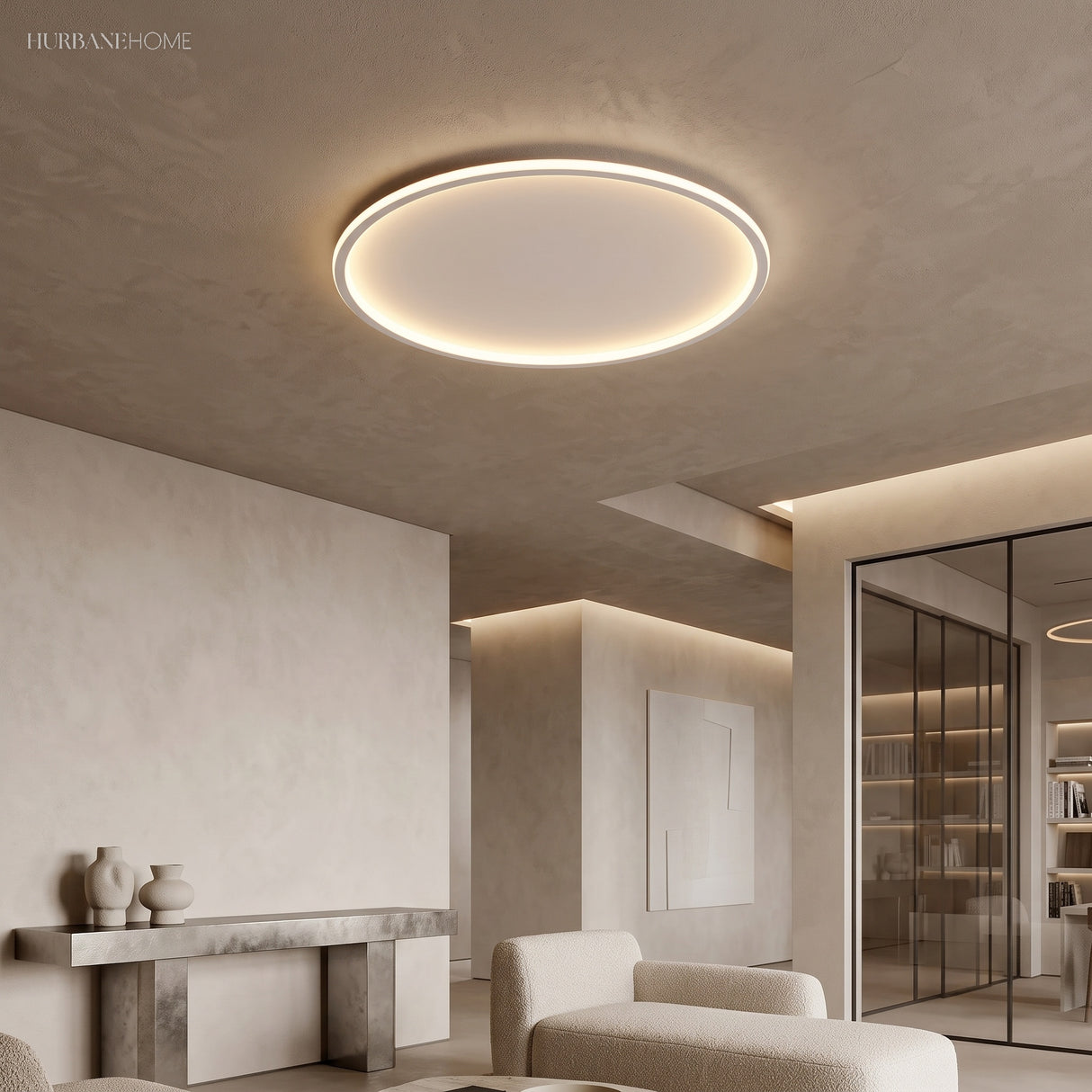 round hollow ceiling light