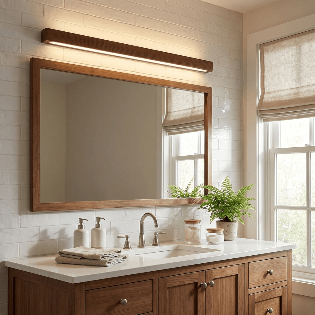 Linear LED wood wall sconce in pine additional product view 6