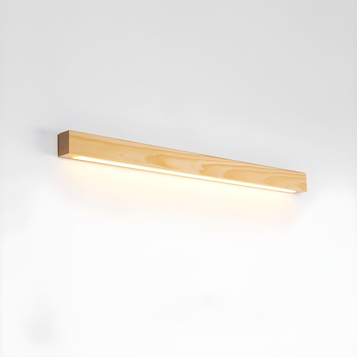 Linear LED wood wall sconce in pine colour option view 39