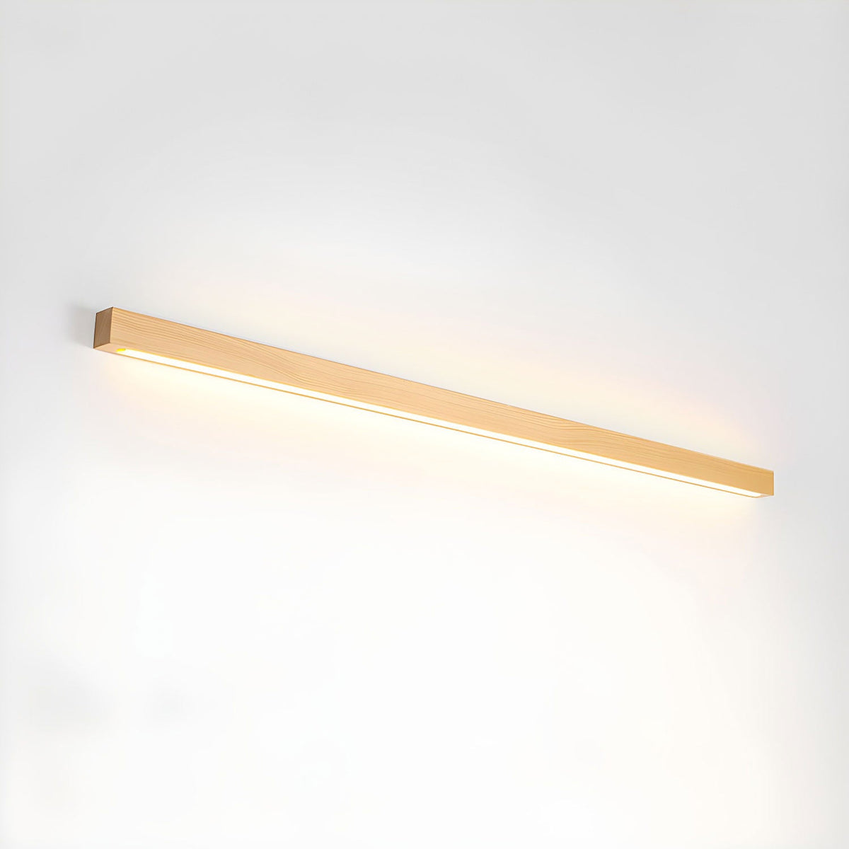 Linear LED wood wall sconce in pine further product image 52