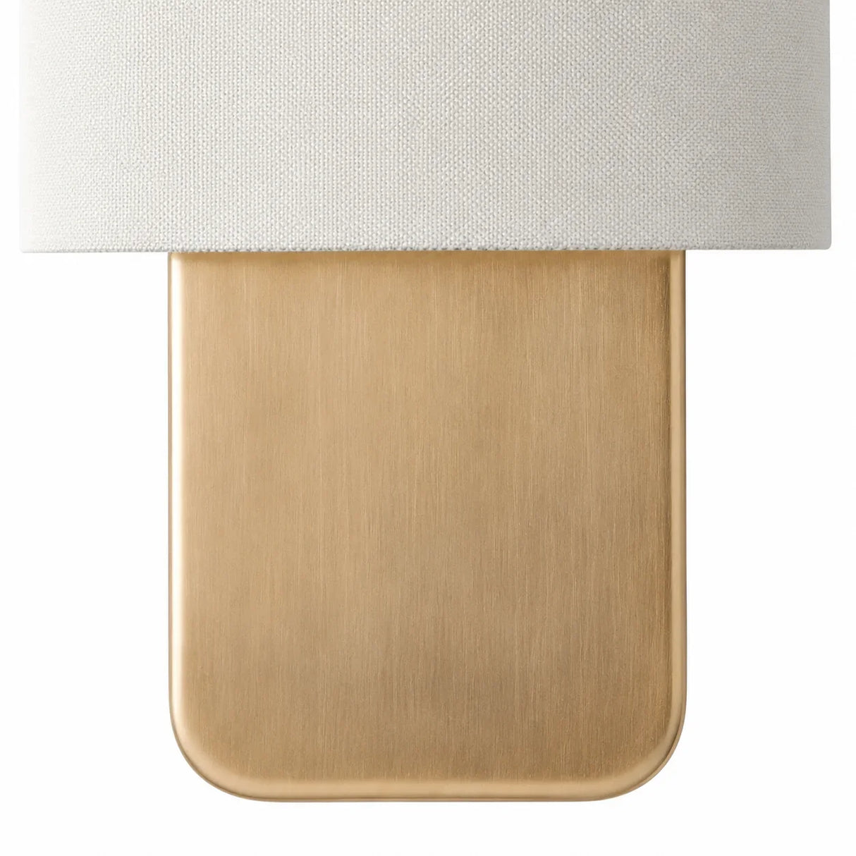 Modern linen shade wall sconce close detail view 14
