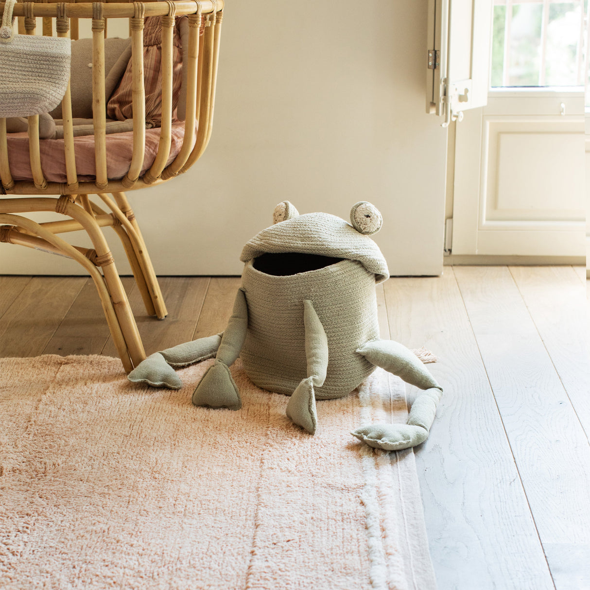 Fred the Frog Plush Cotton Storage Basket for Kids