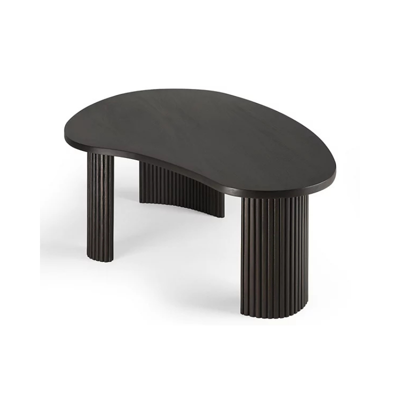 mahogany wood coffee table sculptural living room centerpiece