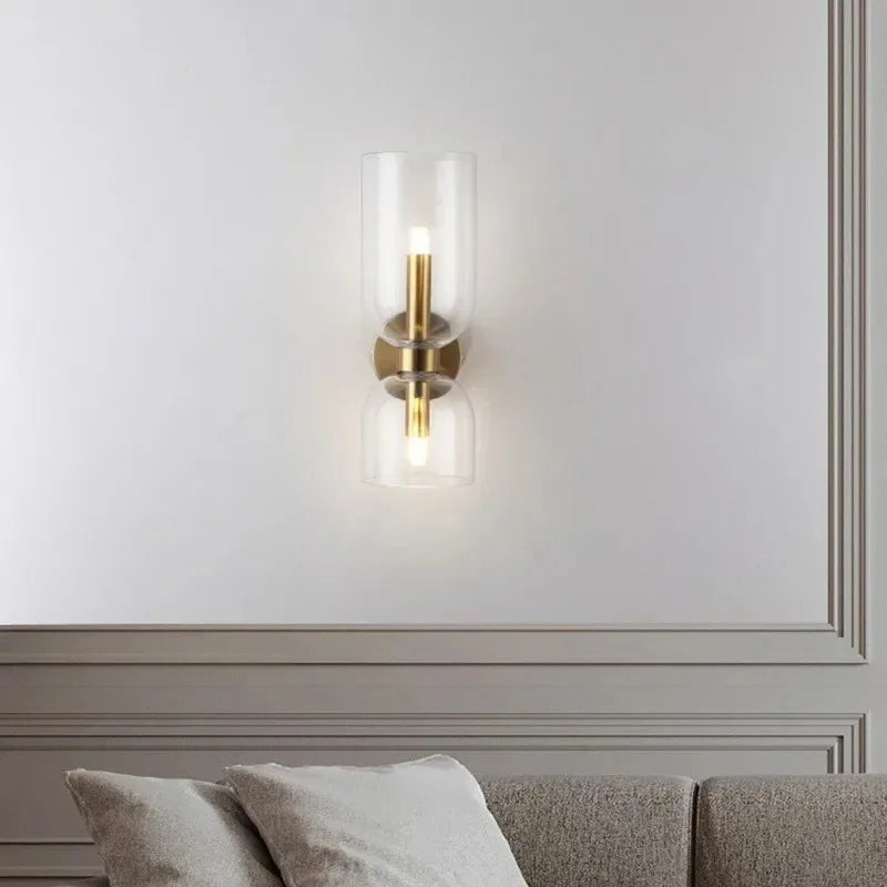 Elenorra Bello Wall Lamp Double Glass Shades, 5.5in x 13.8in