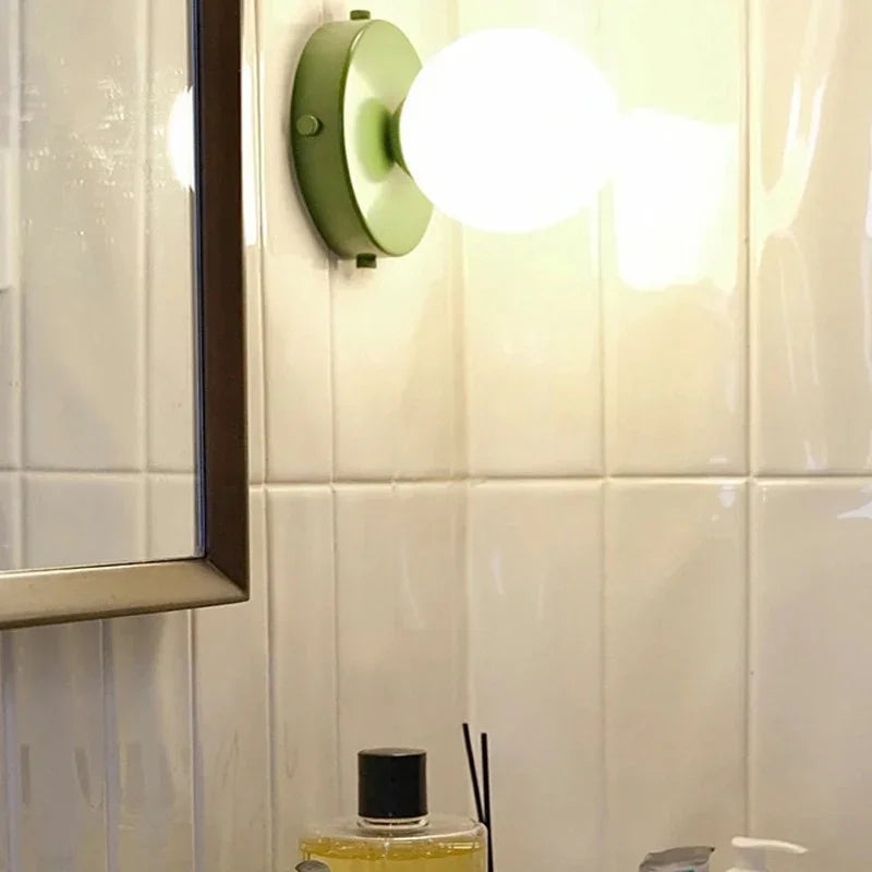 Elenorra Nalani Wall Lamp Frosted Glass 4.7in Shade