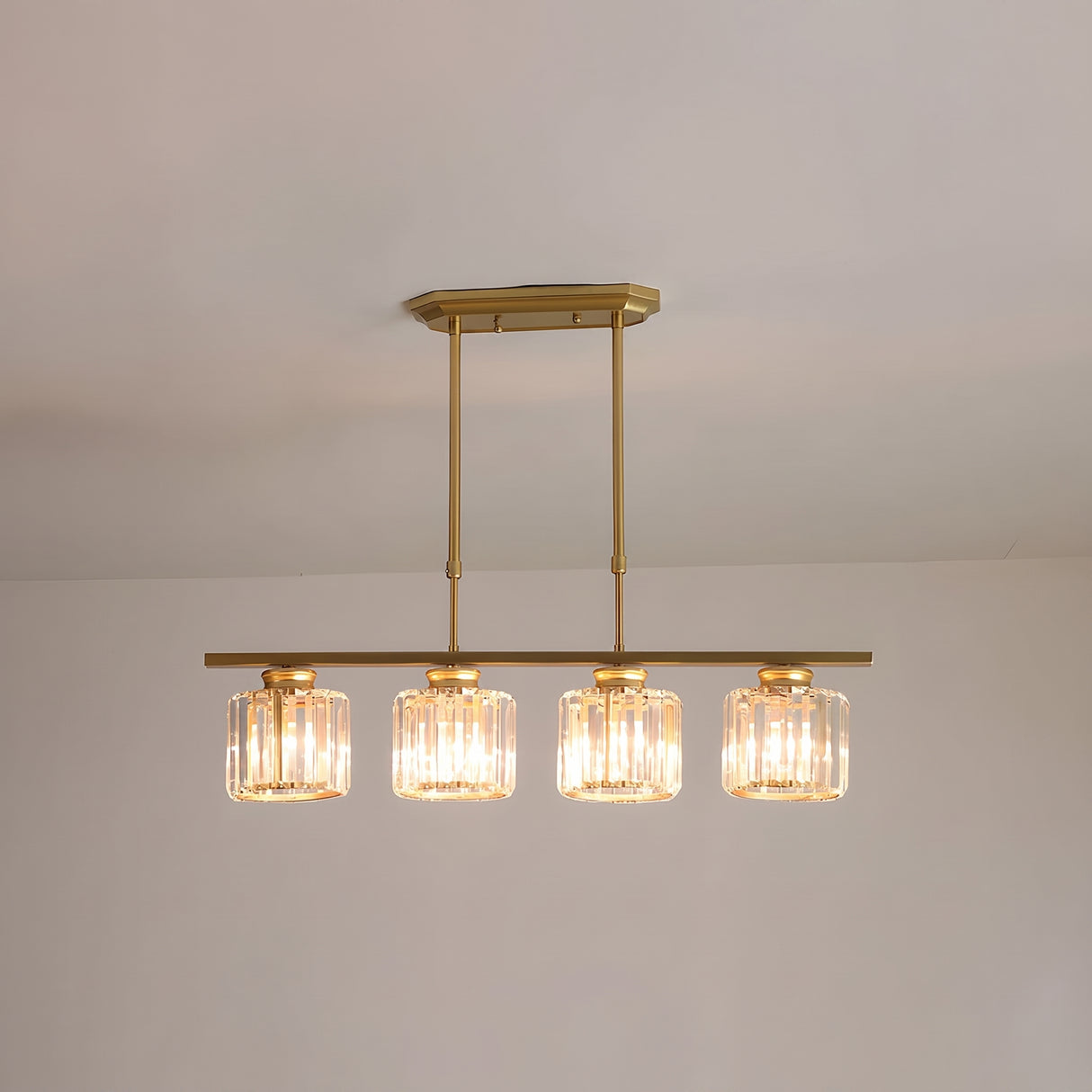 Minimalist Metal and Glass Pendant Chandelier - lifestyle setting