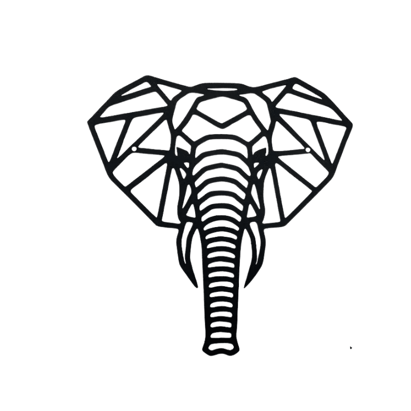 Metal Elephant Wall Decor - Black Metal Art for Home Interior Beauty - black metal wall art - Hurbane Home