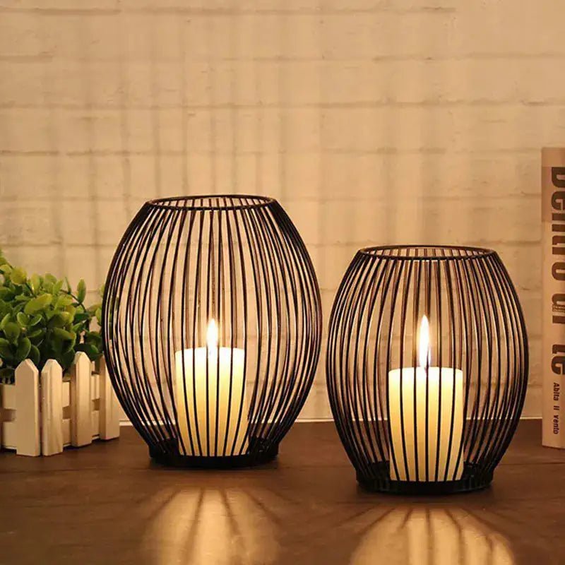 Modern Candle Holder Elegance - Black Metal Candle Holders for Decorative Ambiance - Metal Candle Holders - Hurbane Home
